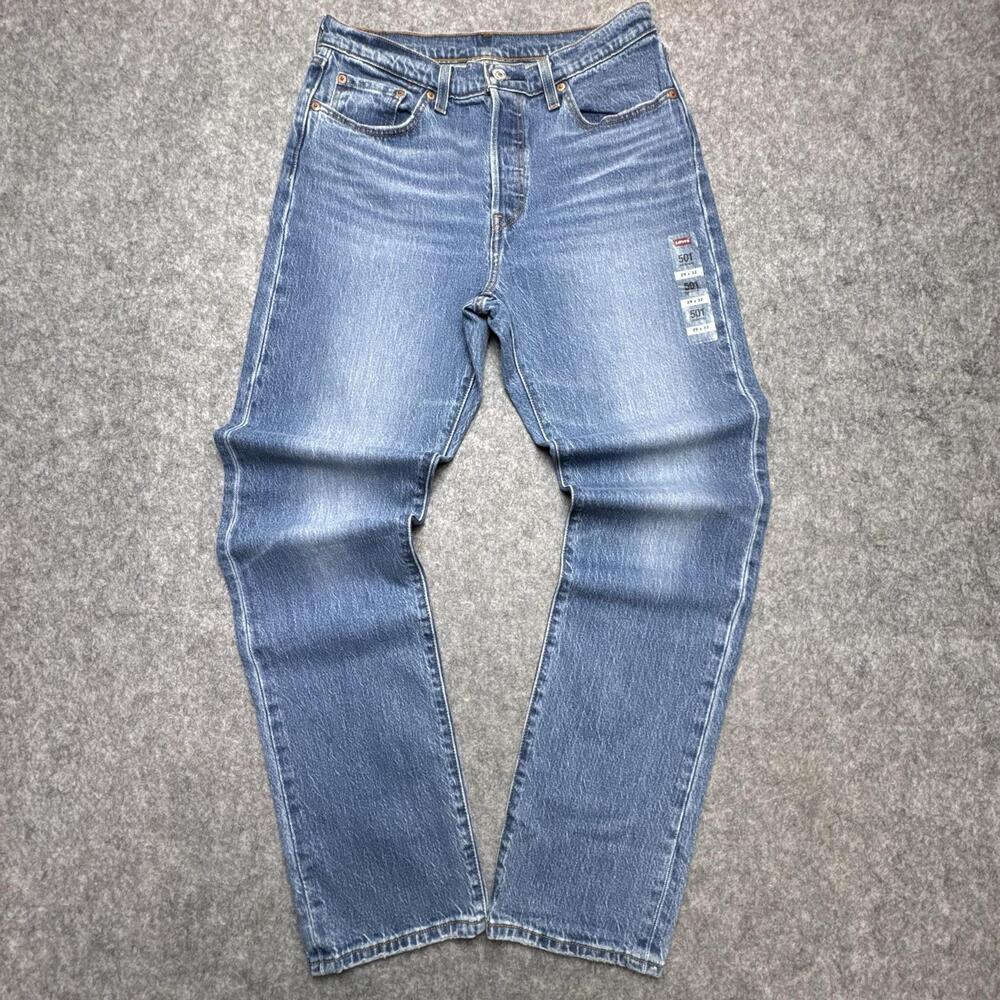 Levi's 501 Jeans Mens 29x32 Blue Medium Wash Straight Leg Button Fly Denim Pants